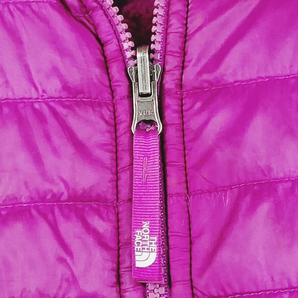The North Face Girls Mossbud Swirl Reversible Jacket Purple XL 18 Quilted Fleece - Picture 9 of 14